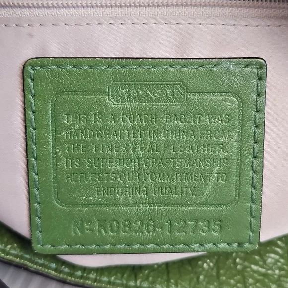Y2K Coach 12735(f14707) Green Leather Zoe Medium Hobo Shoulder Bag - Picture 2 of 14